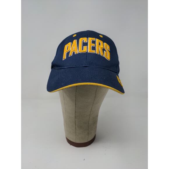 NBA Brand Indiana Pacers Slideback Hat Embroidered Logo Blue Yellow OSFM - Picture 2 of 11